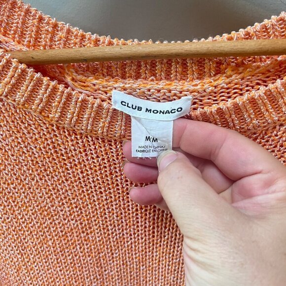 Club Monaco Women's Sweater Peach Coral Knit‎ - Medium - Picture 2 of 5
